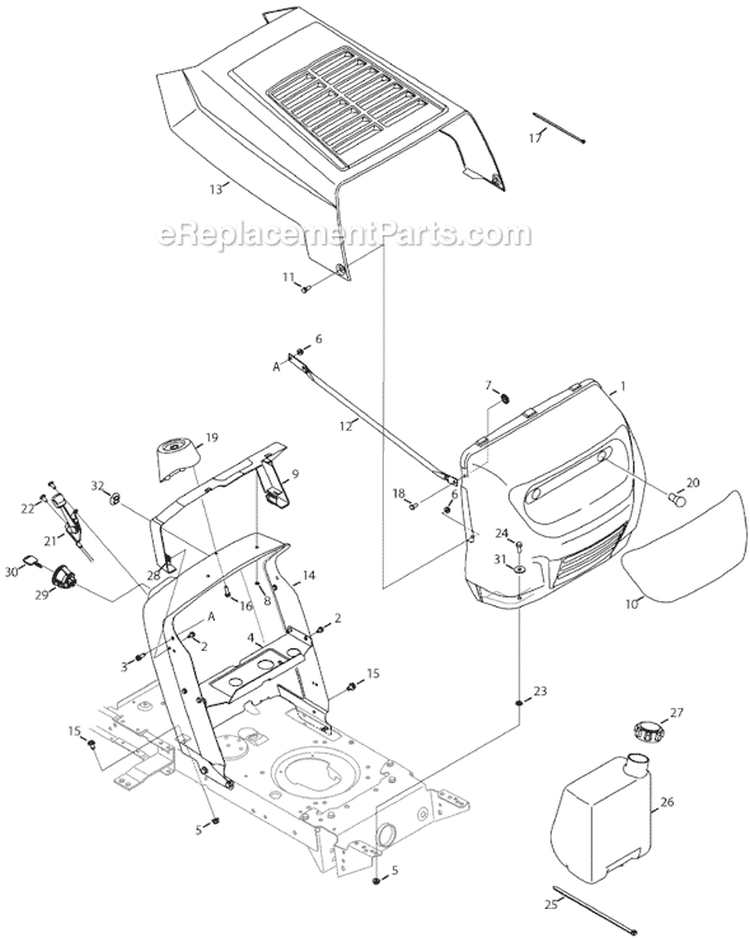 Page D Diagram and Parts List for 13AM772F000 2008 Yard Machines Lawn Tractor